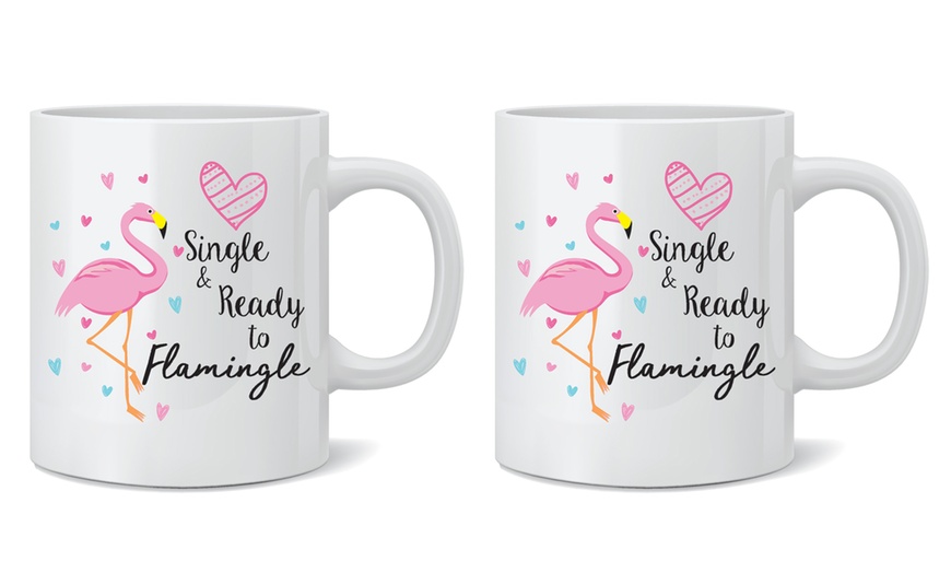 Image 16: One or Two Flamingo Print Mugs