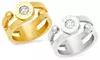 Stainless Steel Cubic Zirconia Double Cuff Ring With Roman Numerals. Multiple Options Available.