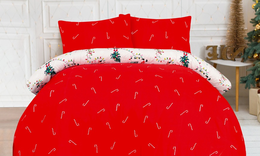 Image 5: Santa Print Duvet Set in Various Sizes