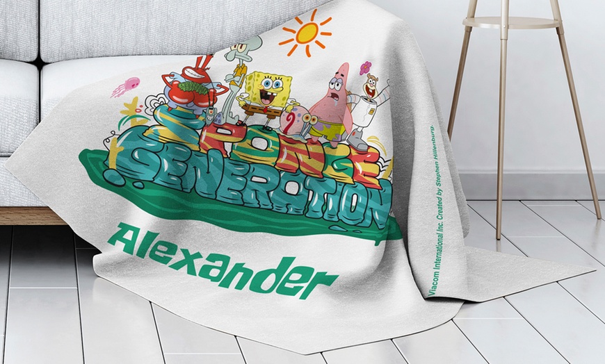 Image 2: Personalised Mink-Touch SpongeBob Blanket from Printerpix