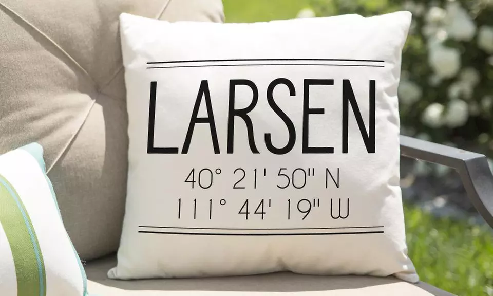 Personalized Location Throw-Pillow Covers from Qualtry (Up to 28% Off). Four Options Available. - Second Medium