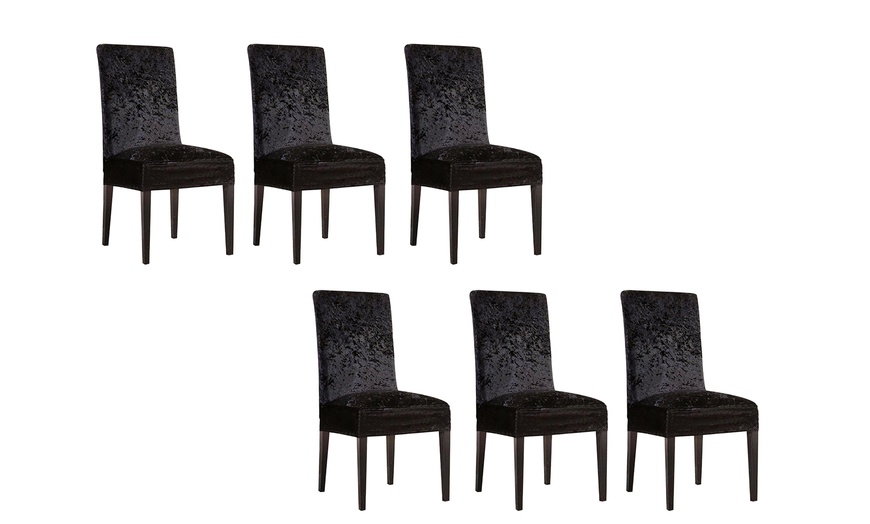 Image 21: Stretch Velvet Chair Covers