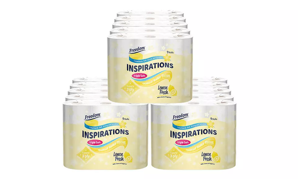 45, 90 or 135 Rolls of Freedom Three-Ply Toilet Paper