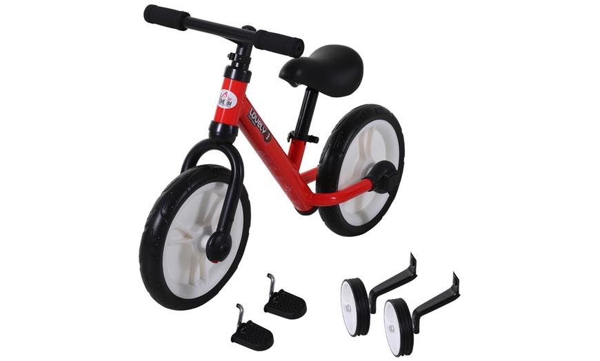 Image 4: HomCom Toddlers' Balance Bike with Removable Stabilisers