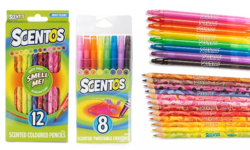 1 ou 2 paquets de 8 ou 12 crayons de couleur parfumés de la marque Scentos - Primary Image
