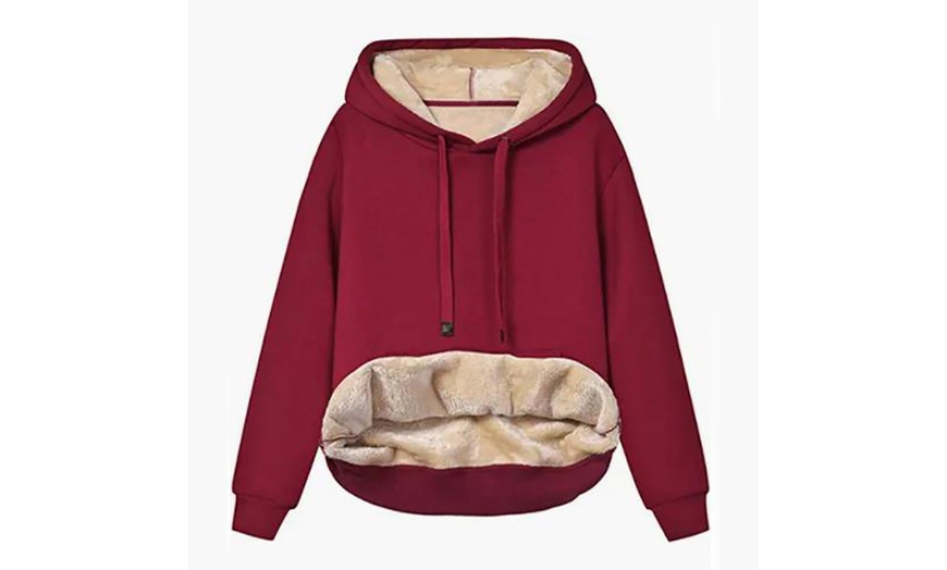 Image 9: Women's Fleece Hooded Thermal Sweatshirt 