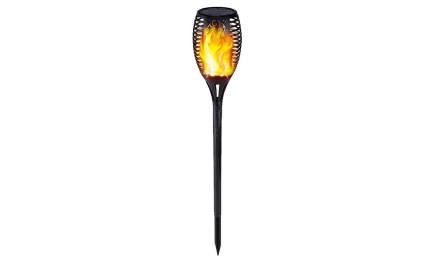 Image 9: Solar LED Flickering Flame Torch Light