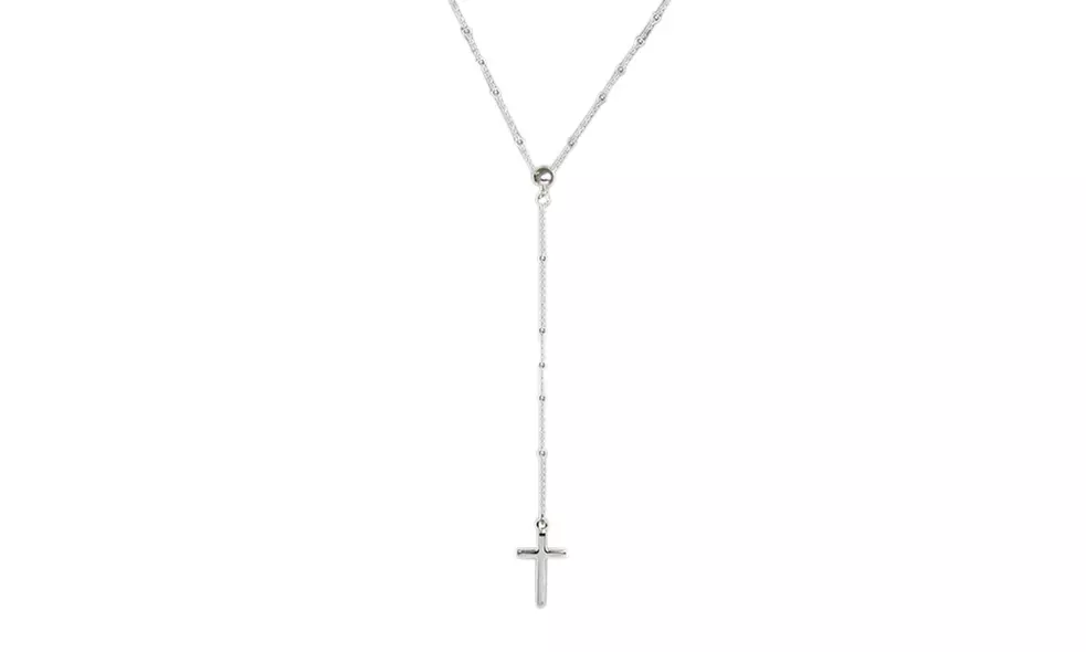 Italian made Rosary Necklace in Sterling Silver by Verona - Primary Image