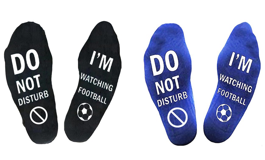 Image 12: Men's Do Not Disturb Football Novelty Socks