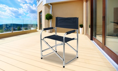 Sedia da regista con struttura in alluminio