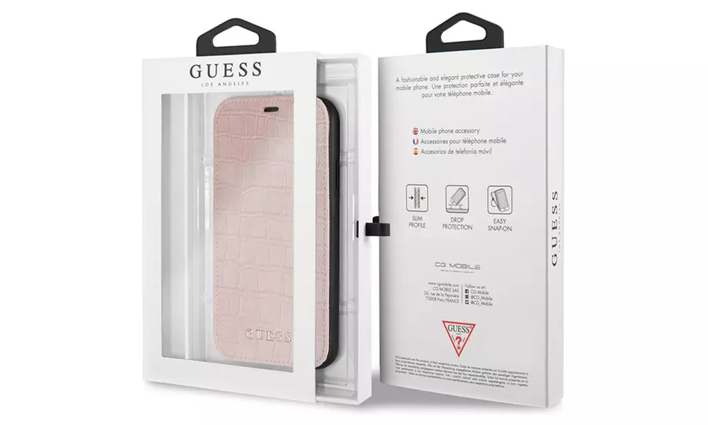 Etui à rabat motif croco Guess pour iPhone - Second Medium