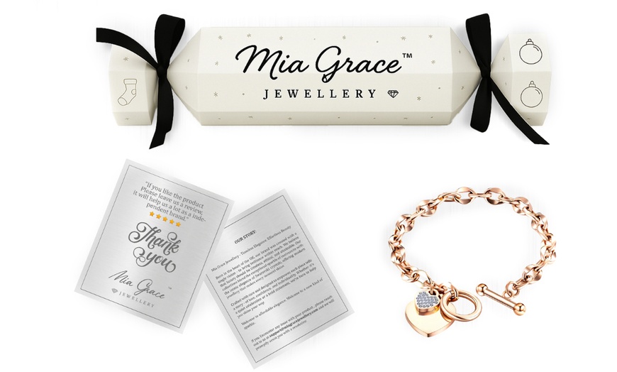 Image 3: Heart Toggle Bracelet with 25 Crystals from Swarovski - Christmas Gift Packaging 