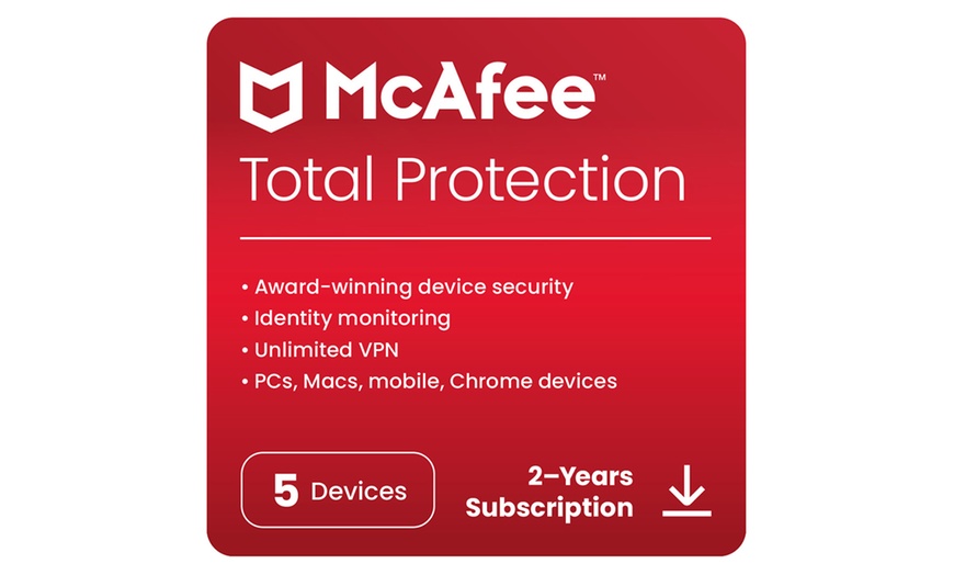 McAfee Total Protection 2024 for Five Devices for One or Two Years