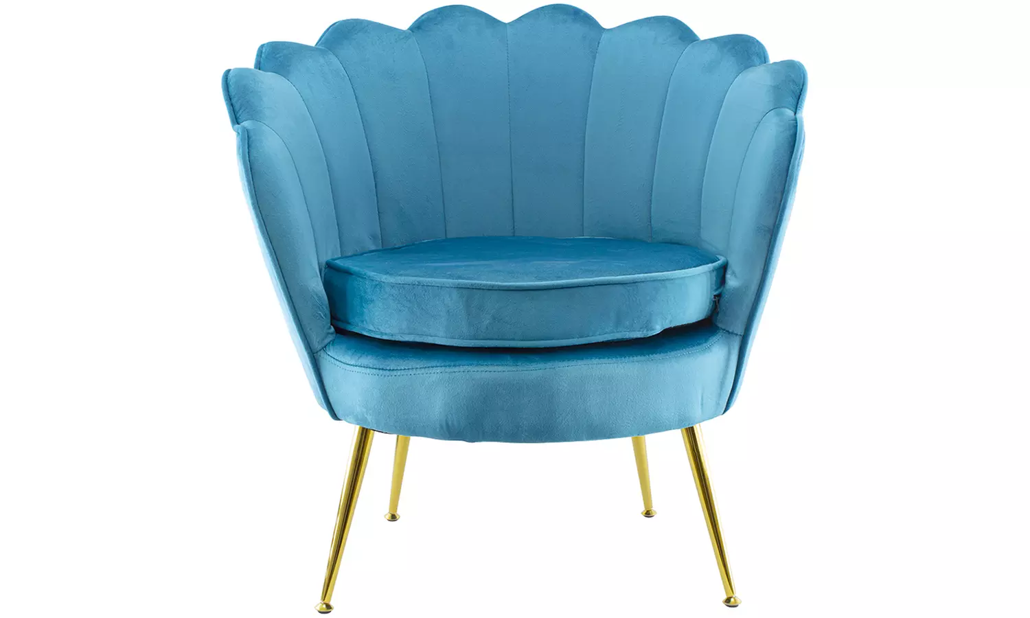 Poltrona con schienale a conchiglia