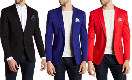 Suslo Couture Men's Solid Slim Fit Sports Coat