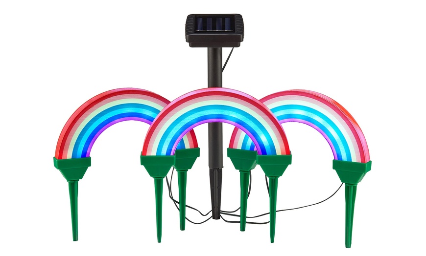 Image 3: Three Solar Rainbow Stake Lights