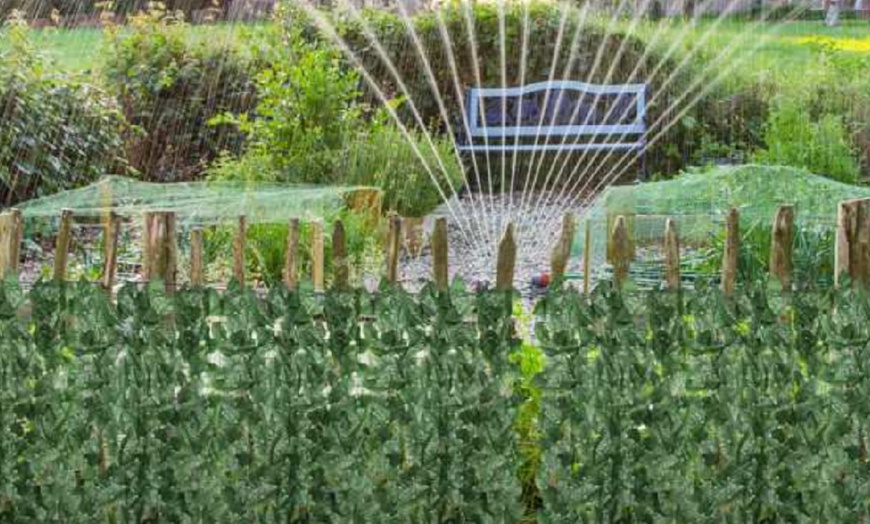 Image 2: Artificial Decorative Fence Dark Green Leaf