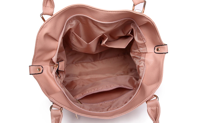 Image 22: PU Leather Hobo Shoulder Bag Tote Bag