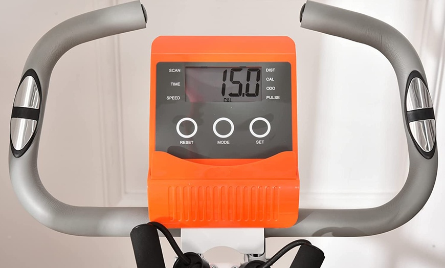 Image 20: HomCom Fold-Away Exercise Bike with 8-Level Resistance and LCD Display