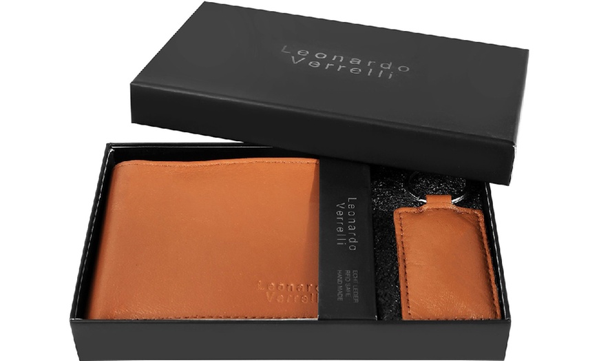 Image 5: Coffret cadeau avec accessoires en cuir de Leonardo Verrelli