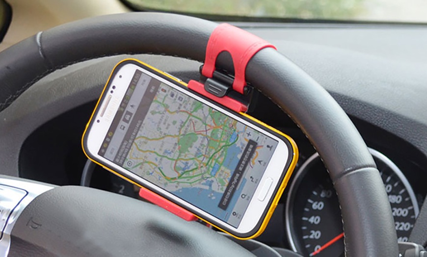 Image 5: Steering Wheel Smartphone Holder