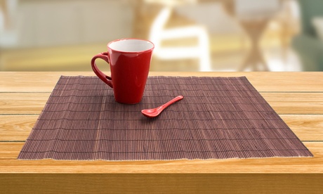 Lot de 4 sets de table pliantes en bambou