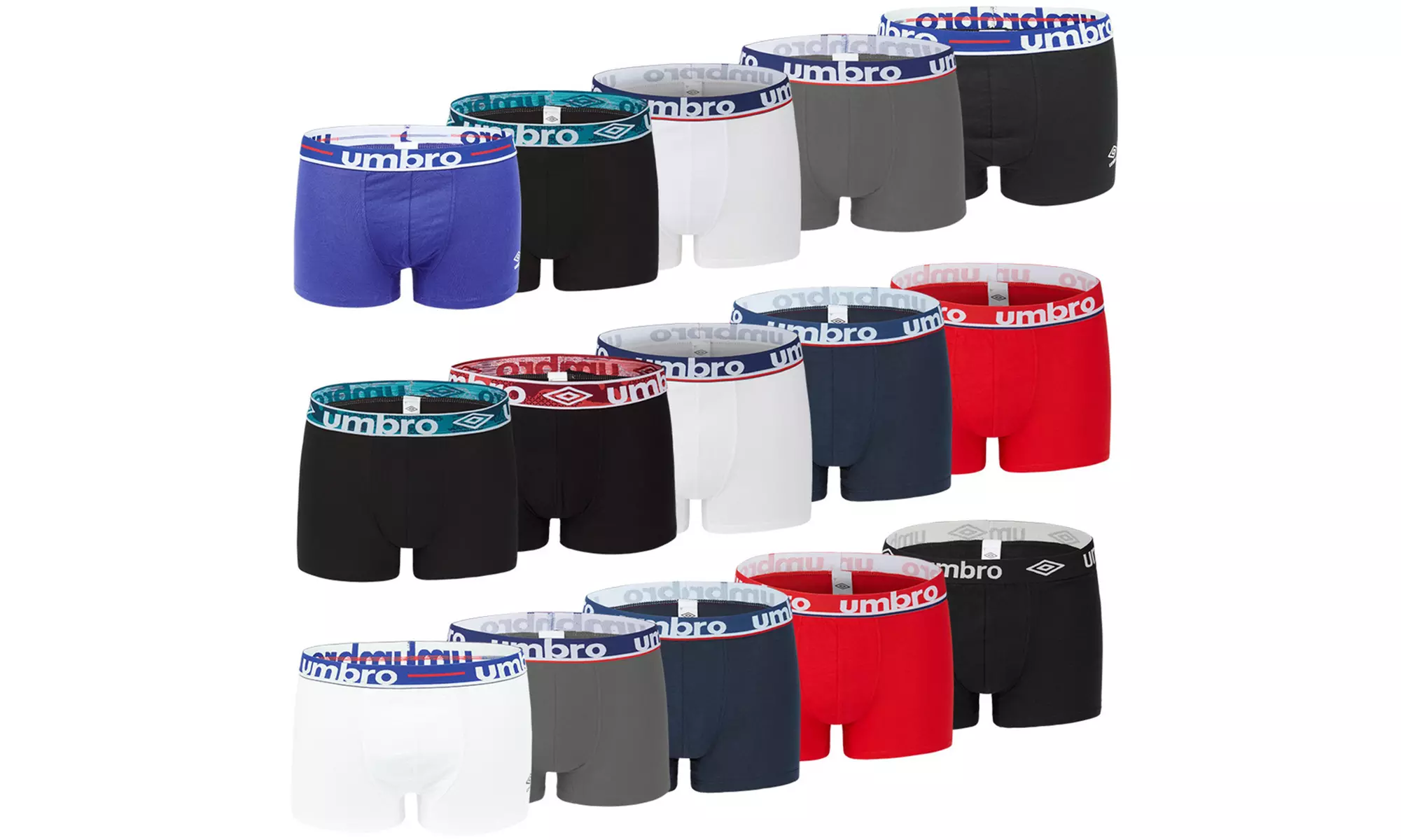 Lot de 5 boxers 100% coton Umbro