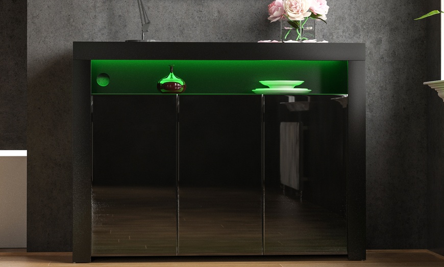 Image 33: Vida Designs Nova Two- or Three-Door LED Sideboard