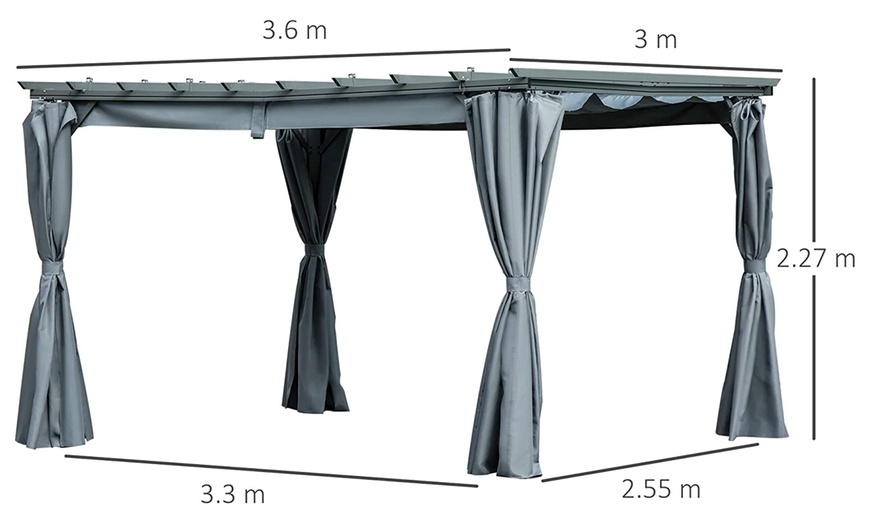 Image 5: Outsunny Retractable Pergola Canopy