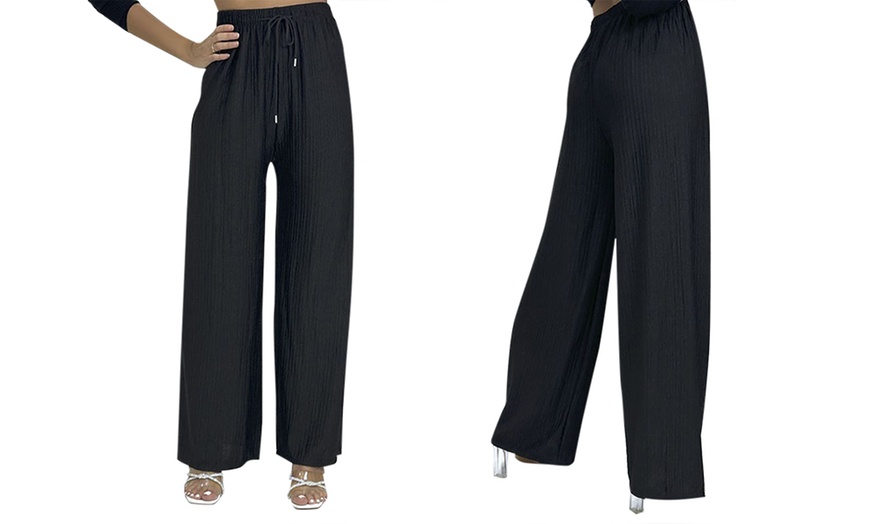 Image 12: Women's Wide Leg Trousers 