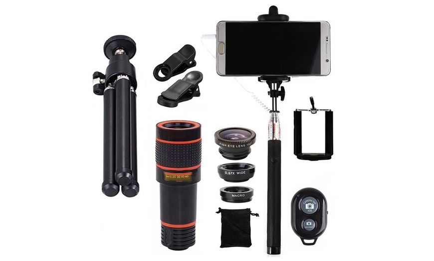 Image 1: 11-Pc Phone Camera Accessory Kit