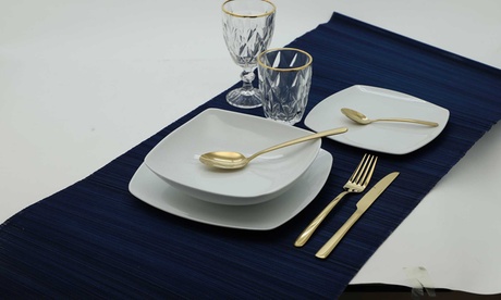 Servizio 18 pezzi Lord decoro super white Casa Collection in porcellana