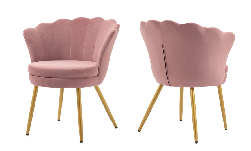 Image 23: Fauteuil design Maddina avec pieds dorés