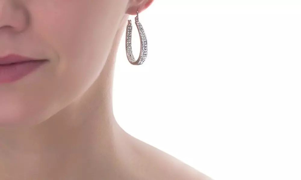 Paire de boucles d'oreilles ornées de cristaux Swarovski® - Second Medium