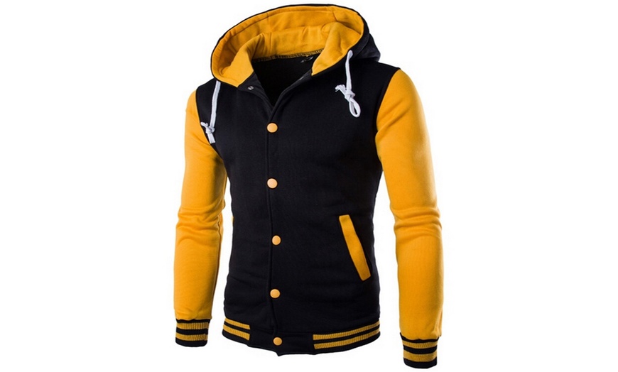 Image 7: Men's Hooded Baseball Jacket