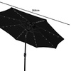 Image 4: LED Parasol 2.7m Tilt Design, Black with 32 Solar-Powered Lights