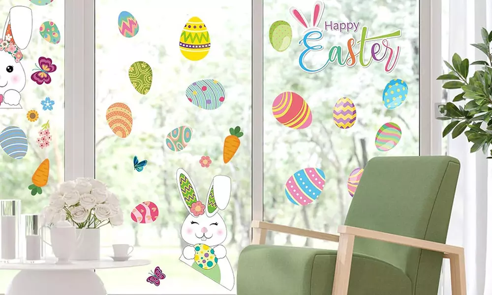 1 of 2 sets van 120 raamstickers voor Pasen