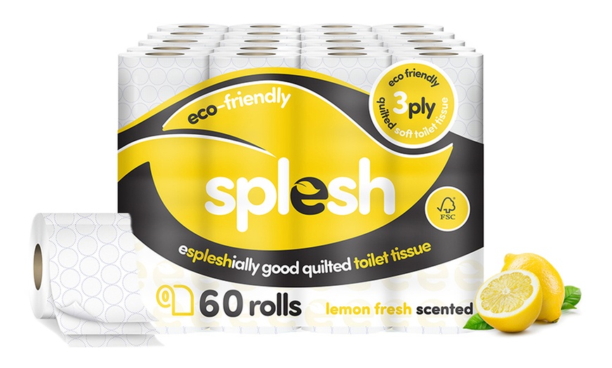 Image 8: Up to 72 Rolls of Splesh Eco-Friendly Lemon Three-Ply Toilet Paper