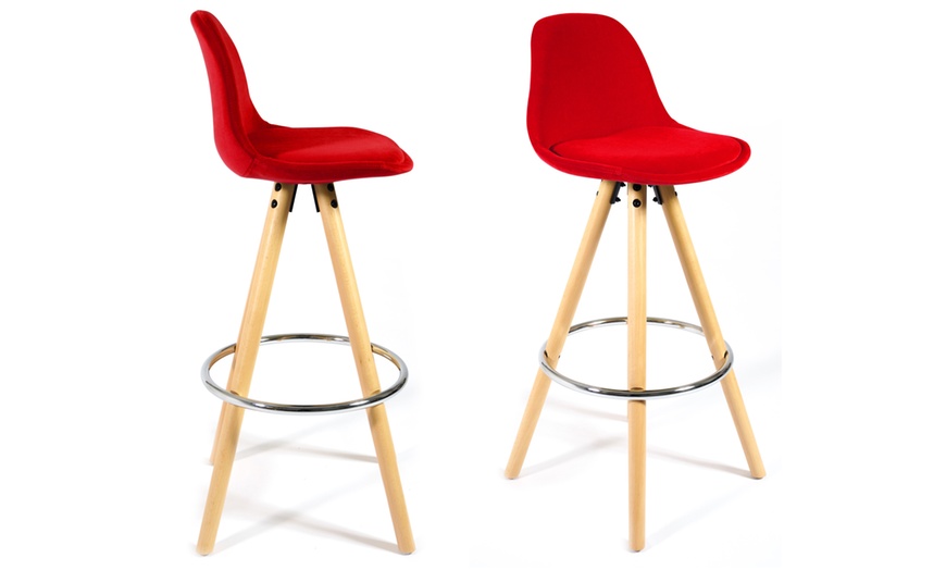 Image 35: Barcelona Retro-Style Bar Stool Two-Piece Set