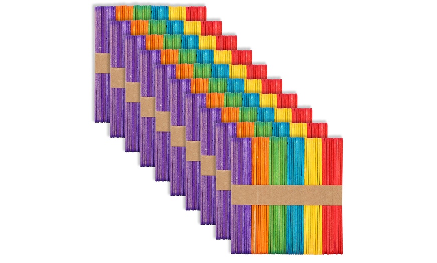 Image 12: Up to 500 Vinsani Coloured Wooden Lolly Sticks