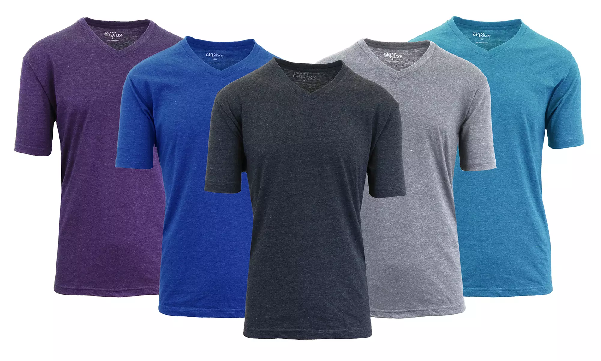 Galaxy By Harvic Men's Semi-Fitted Short-Sleeve V-Neck Tee (3-Pack, M-2XL) - Primary Image