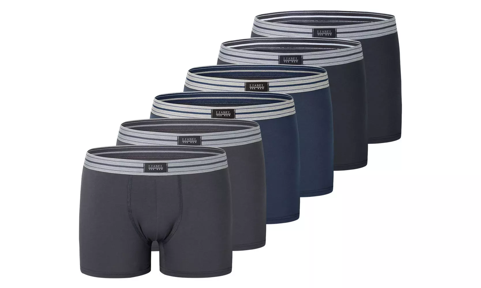 Set da 6 boxer o slip in cotone bielastico Seamless Liabel