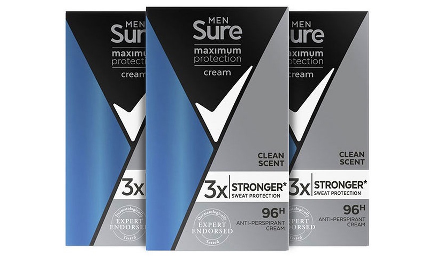 Image 2: Sure Men Maximum Protection Clean Scent Antiperspirant Deodorant Cream