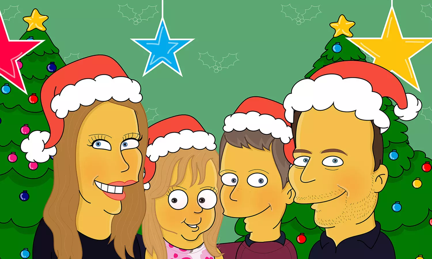 Hand-Drawn Cartoon Portrait for One, Two or Family at CartoonKart - Primary Image