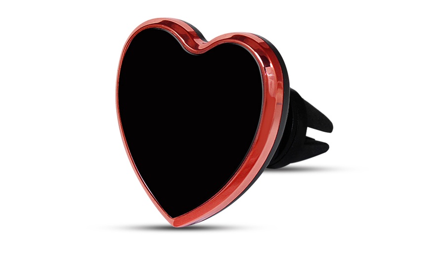 Image 9: One, Two or Three Heart-Shaped Car Magnet Phone Holders