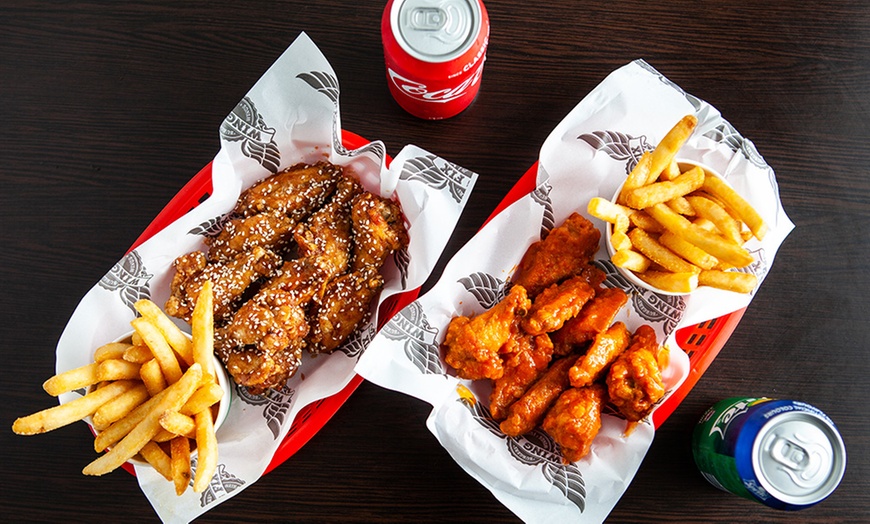 Image 6: Wings, Chips and Drink