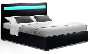 LED Gas Lift Bed Frame