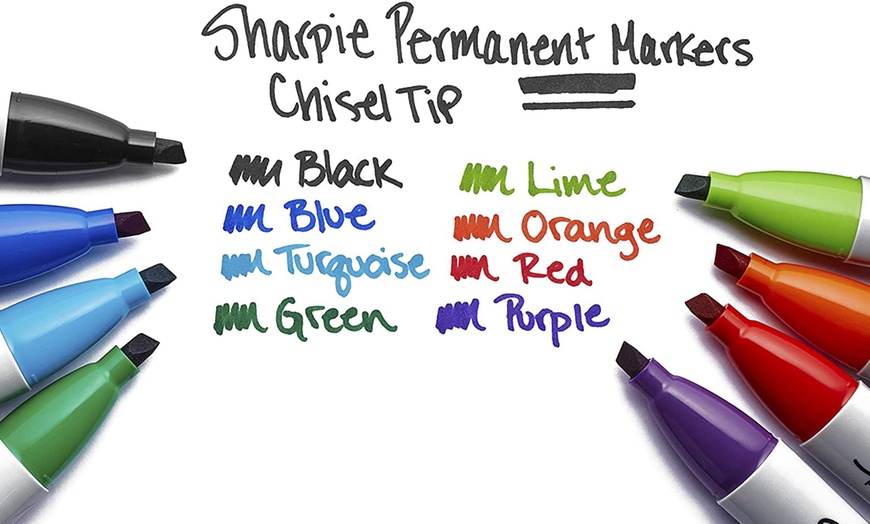 Image 3: Sharpie Chisel Tip Markers