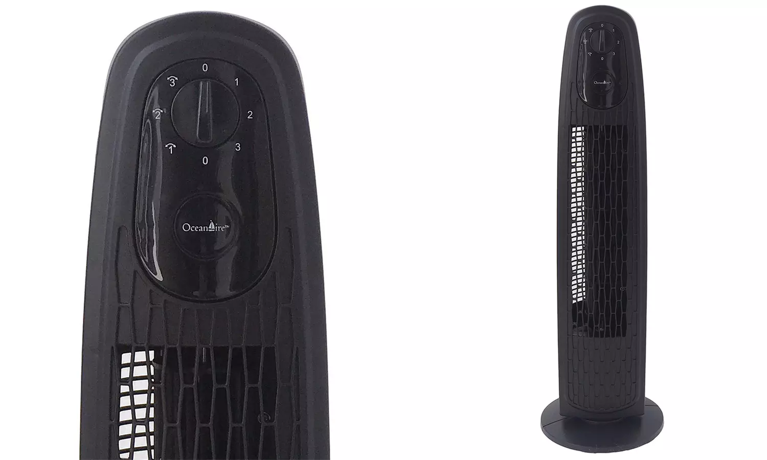 OceanAire 29" Oscillating Tower Fan with 3-Speed Settings and Timer - Primary Image
