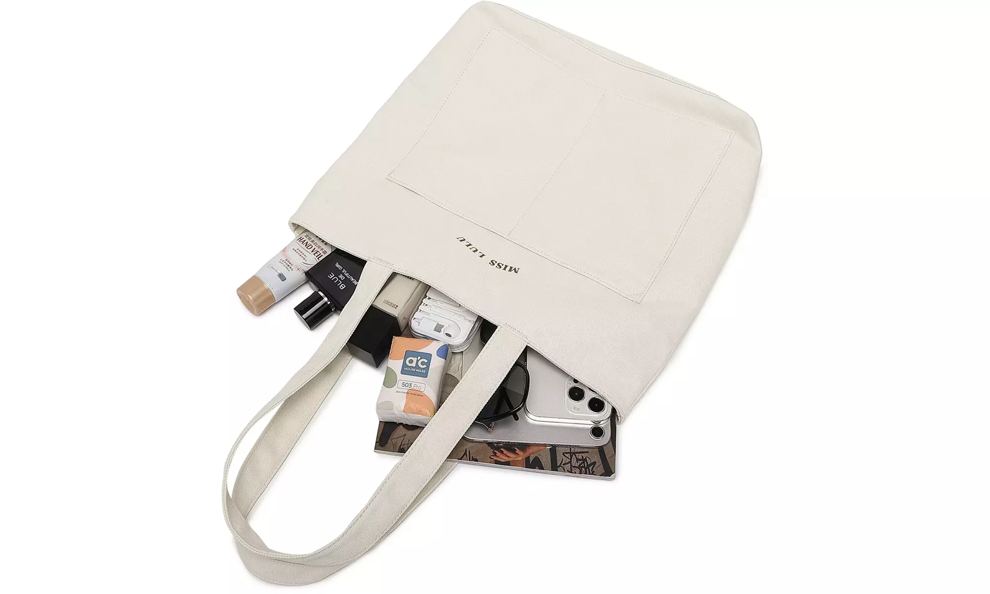 Daily Use Canvas Shoulder Bag Lage Capacity Shopping Bag Casual Bag